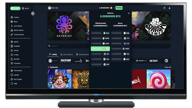 mega dice casino payment methods